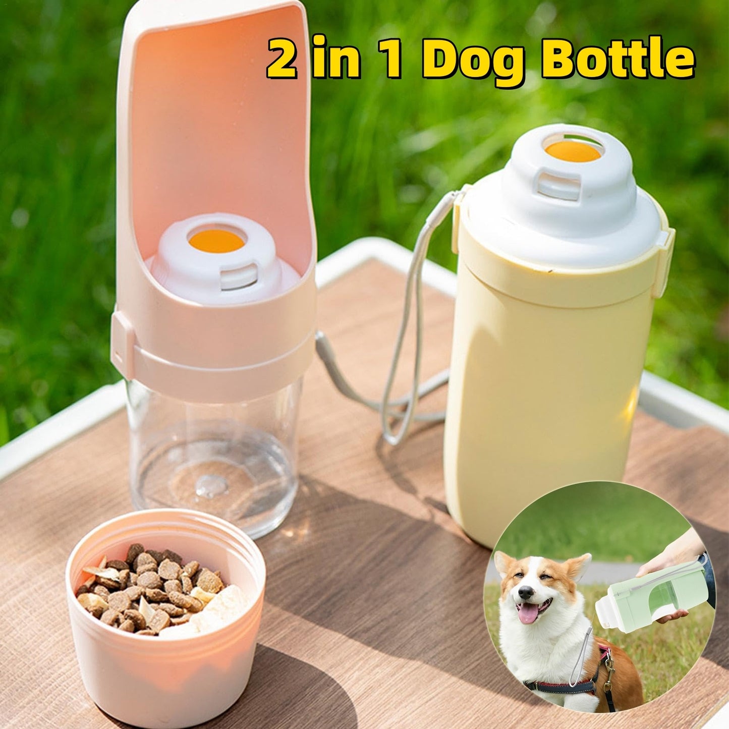 2 In 1 Travel Dog Water Bottle Pet Water Dispenser Feeder Drinking Feeder Dog Outing Water Feeder Pets Outdoor Portable Cup Pet Products - My Store