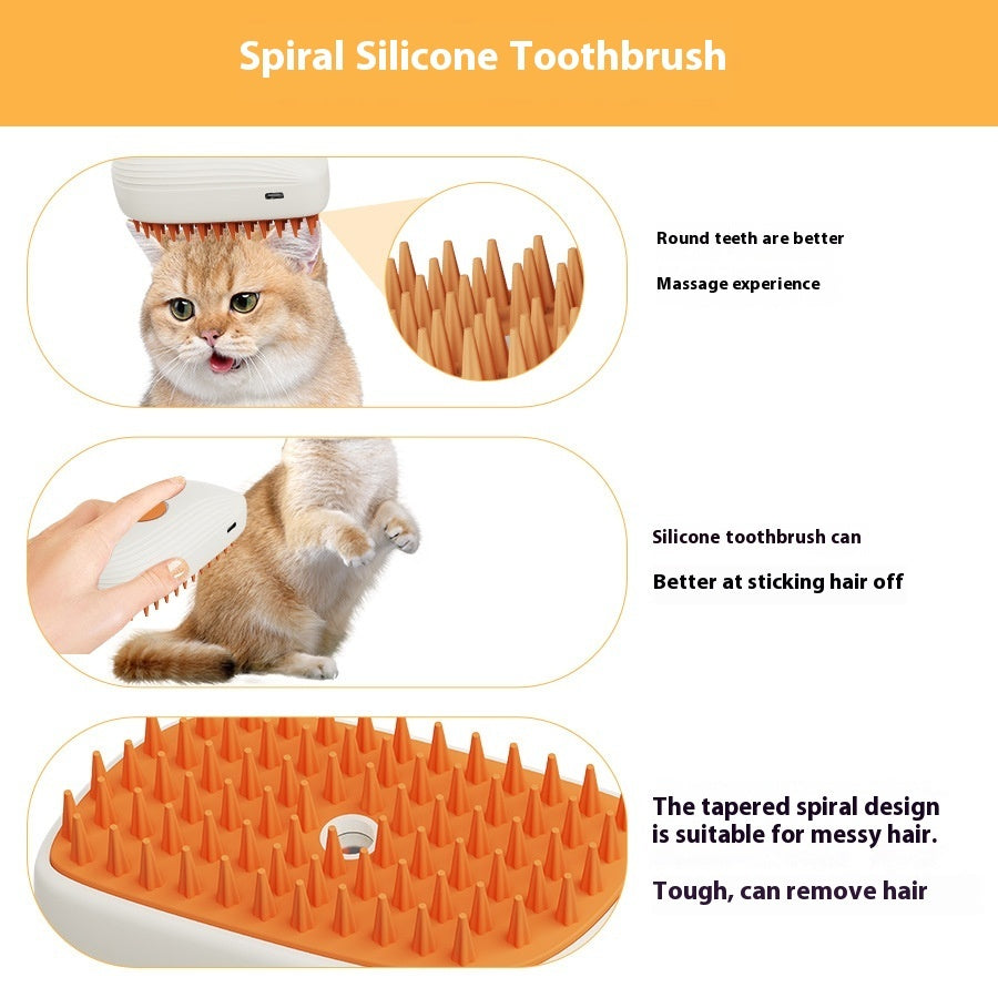 USB Rechargeable Pets Steam Brush Spray Massage Comb Pet Grooming Tools Cat Steam Comb Pet Products - My Store