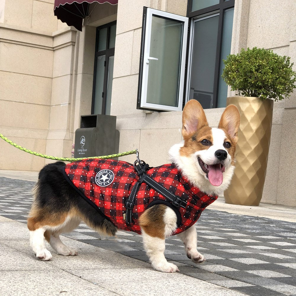 Christmas Dog Waterproof Reflective Belt Chest And Back Autumn And Winter Warm Pet Clothes - My Store