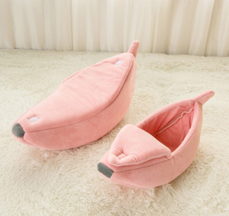Pet House Dog Bed Banana Shape Dog House Cute Pet Kennel Nest Warm Dog Sofas Sleeping Bed - My Store