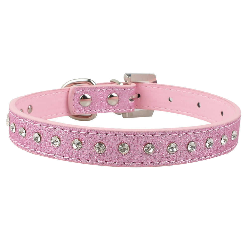 Shiny Hot Rhinestone Dog Cat Comfortable Korean Velvet Pet Leash - My Store