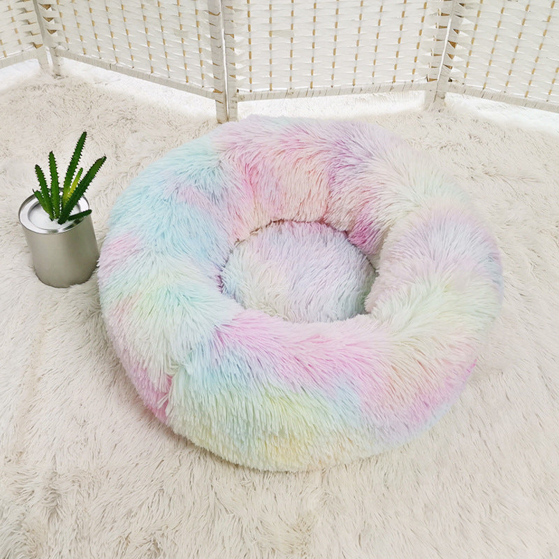 Dog Beds For Small Dogs Round Plush Cat Litter Kennel Pet Nest Mat Puppy Beds - My Store