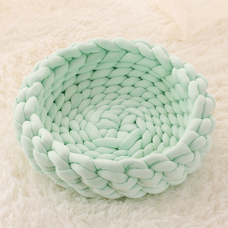 Cat House Cushion Soft Long Plush Warm Pet Mat Cute Kennel Cat Sleeping Basket Bed Round Fluffy Comfortable Touch Pet Products - My Store