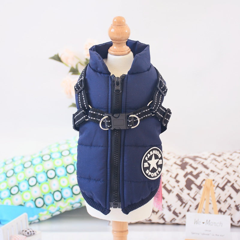 Waterproof Dog Clothes Winter Dog Coat With Harness Warm Pet Clothing Big Dog Jacket Chihuahua Labrador Coat Costume - My Store