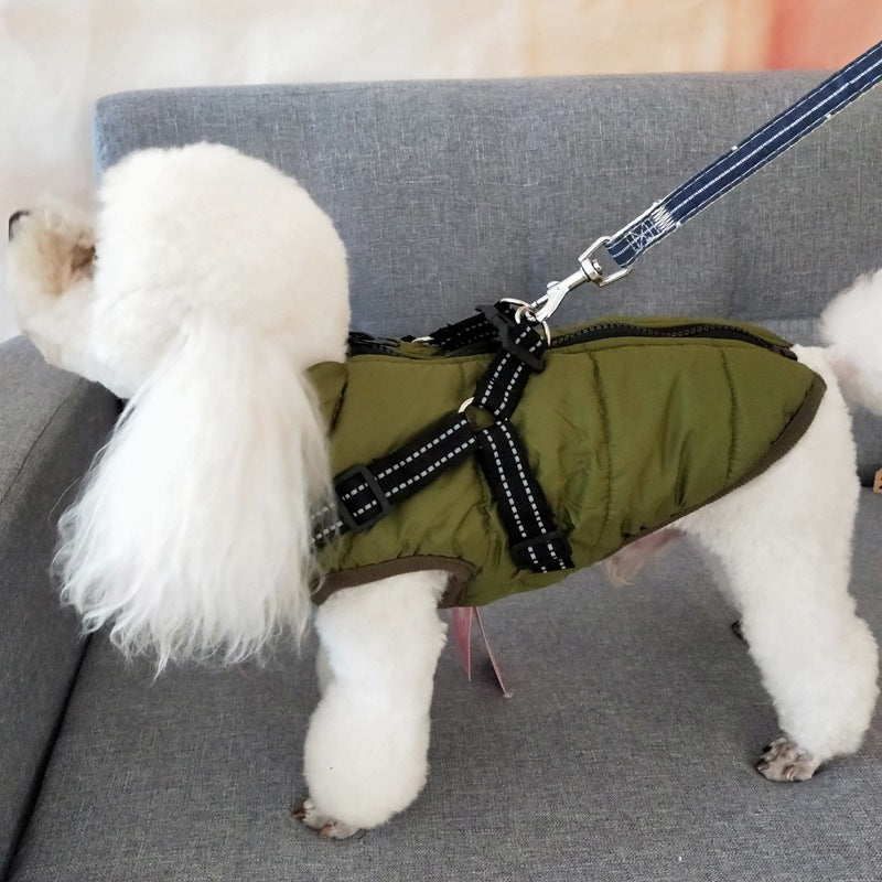 Waterproof Dog Clothes Winter Dog Coat With Harness Warm Pet Clothing Big Dog Jacket Chihuahua Labrador Coat Costume - My Store