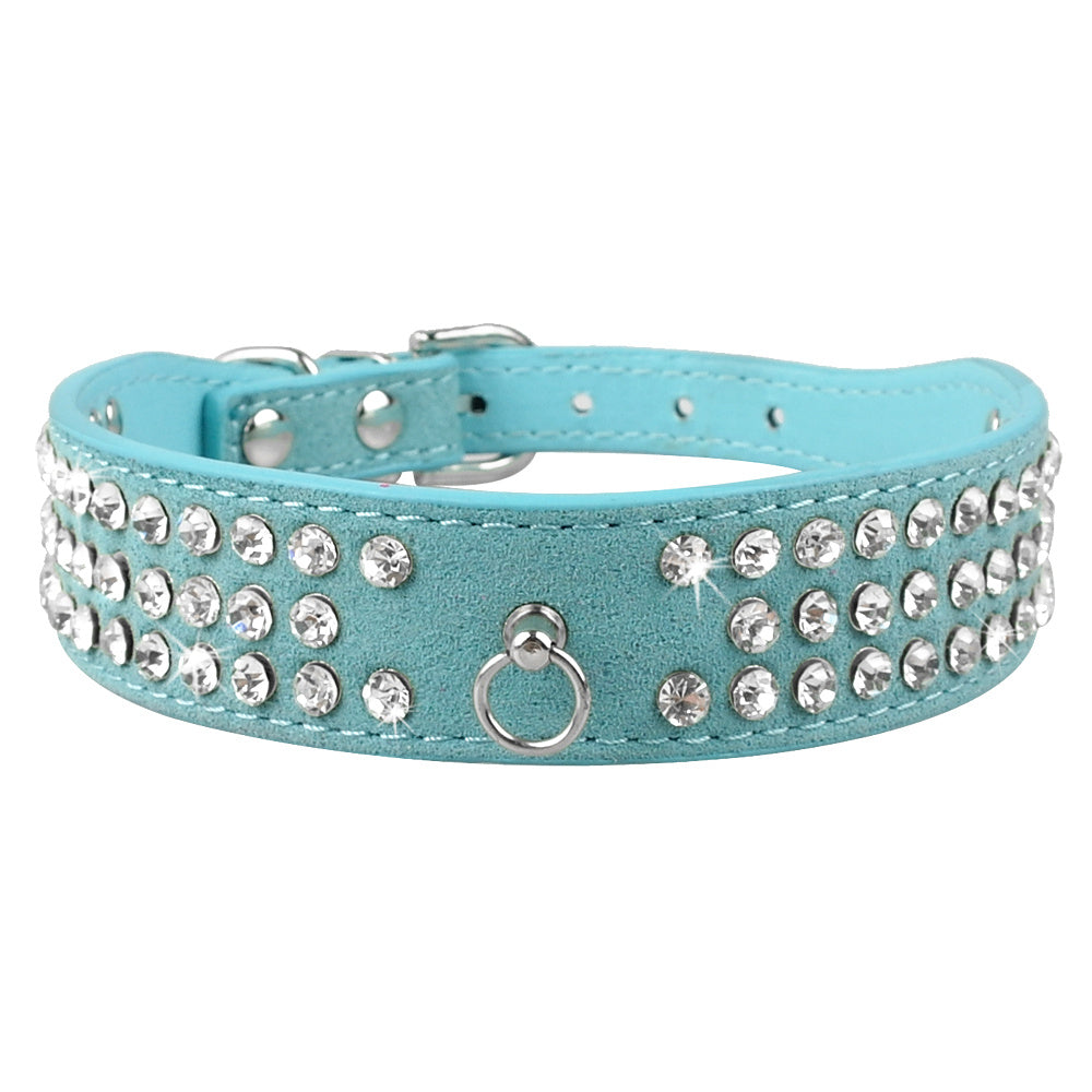 Shiny Hot Rhinestone Dog Cat Comfortable Korean Velvet Pet Leash - My Store