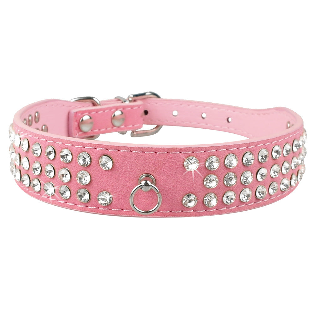 Shiny Hot Rhinestone Dog Cat Comfortable Korean Velvet Pet Leash - My Store
