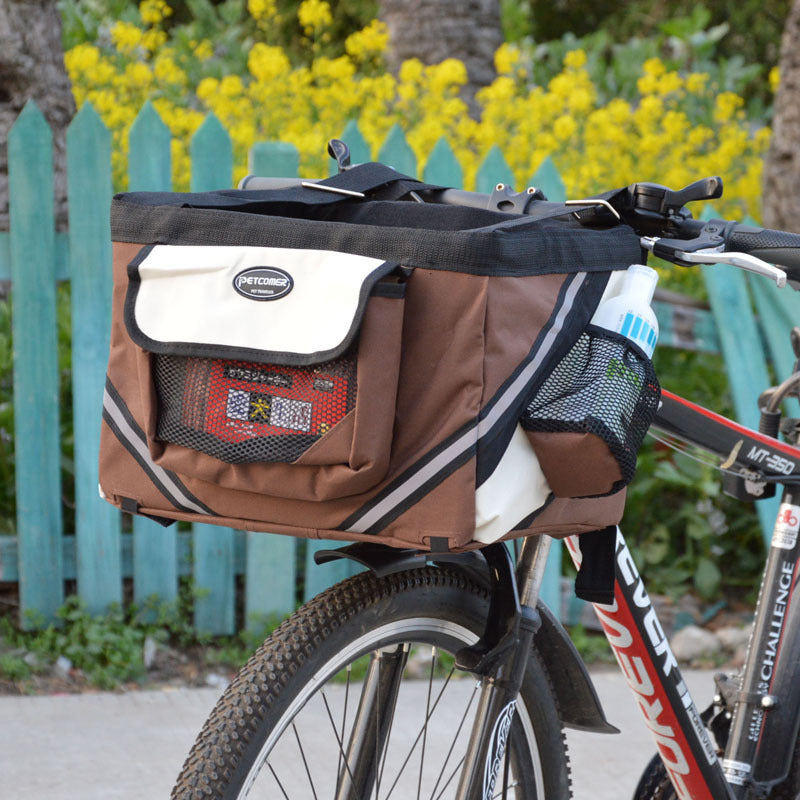 Pet Bicycle Carrier Cat Dog Bicycle Bag Bike Removable Basket Handlebar Front Basket Small Cat Dog Carrier - My Store