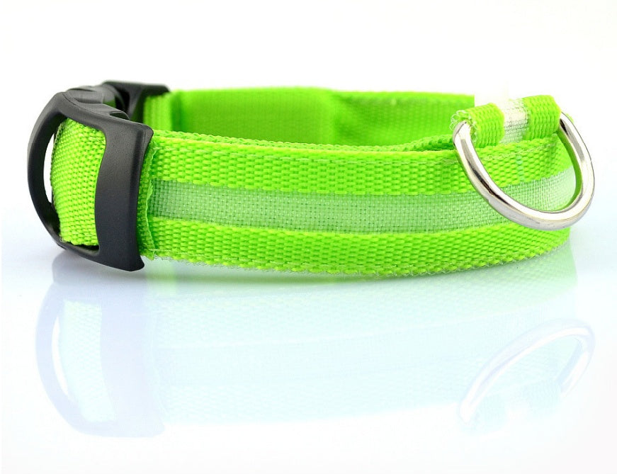 Nylon LED Pet Dog Luminous Collar Night Safety Flashing Glow in Dark Dog Cat Leash Adjustable Pet Supplies - My Store
