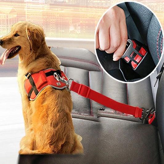 Adjustable Pet Cat Dog Car Seat Belt Pet Seat Vehicle Dog Harness Lead Clip Safety Lever Traction Dog Collars Dogs Accessoires Pets Products - My Store