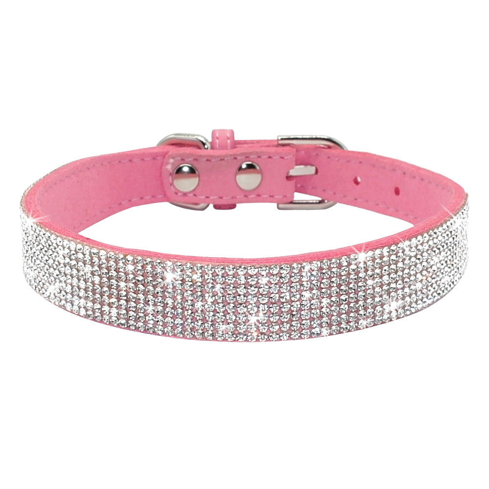 Shiny Hot Rhinestone Dog Cat Comfortable Korean Velvet Pet Leash - My Store