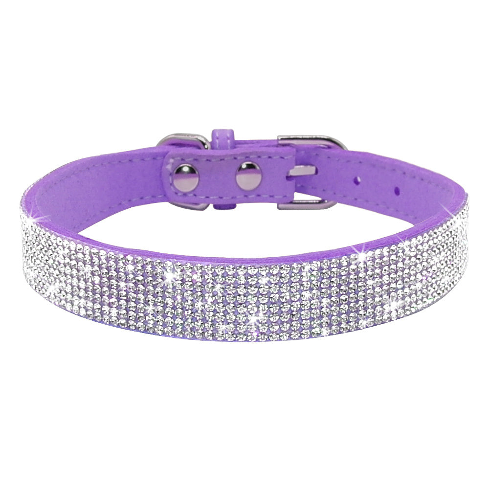 Shiny Hot Rhinestone Dog Cat Comfortable Korean Velvet Pet Leash - My Store