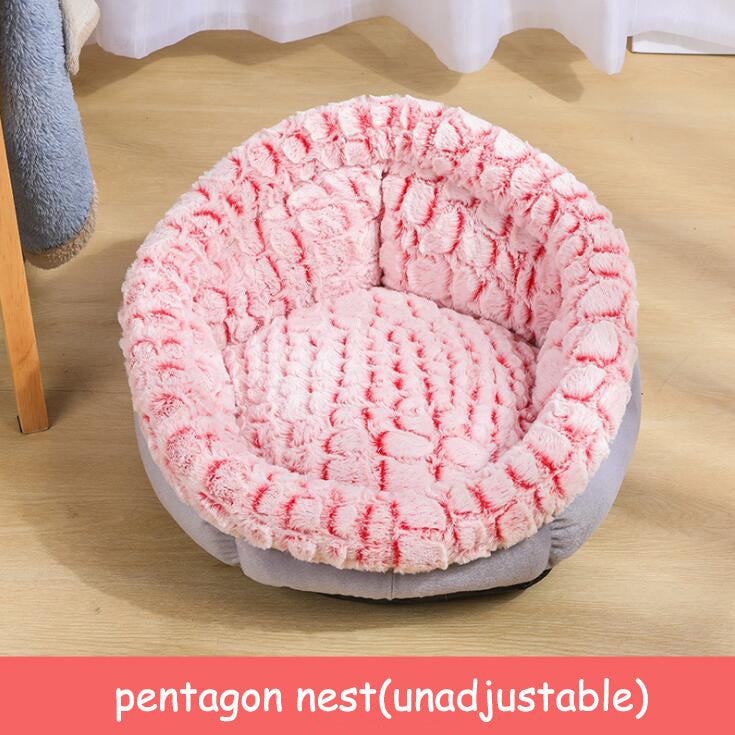 Pet Bed Soft Non-Slip Plush Kennel Round Cat Dog Nest Cushion - My Store