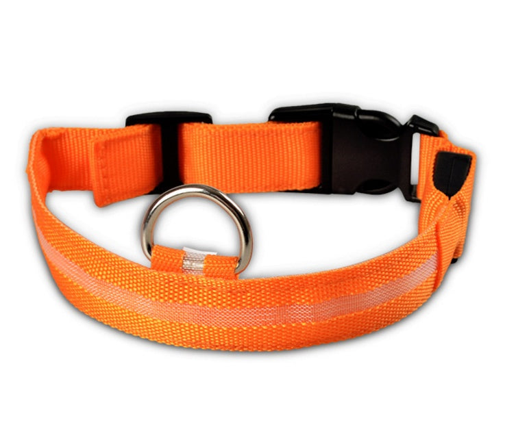 Nylon LED Pet Dog Luminous Collar Night Safety Flashing Glow in Dark Dog Cat Leash Adjustable Pet Supplies - My Store
