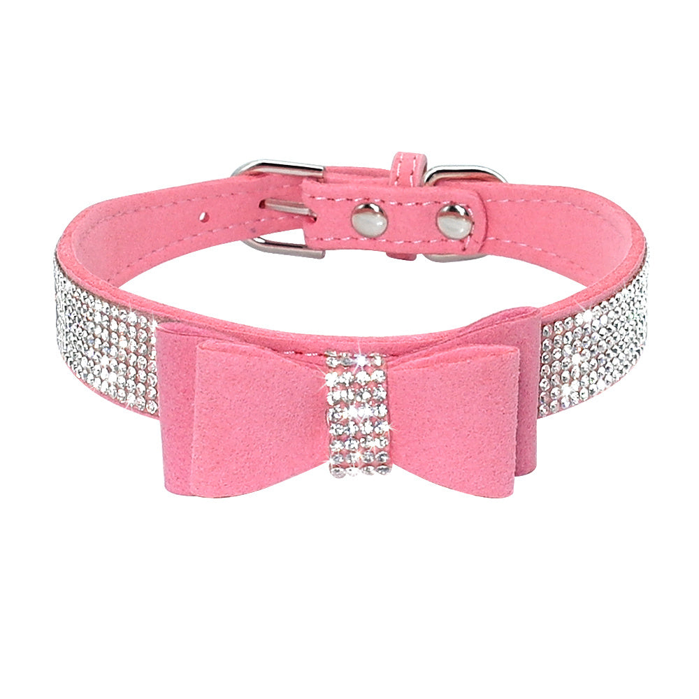 Shiny Hot Rhinestone Dog Cat Comfortable Korean Velvet Pet Leash - My Store