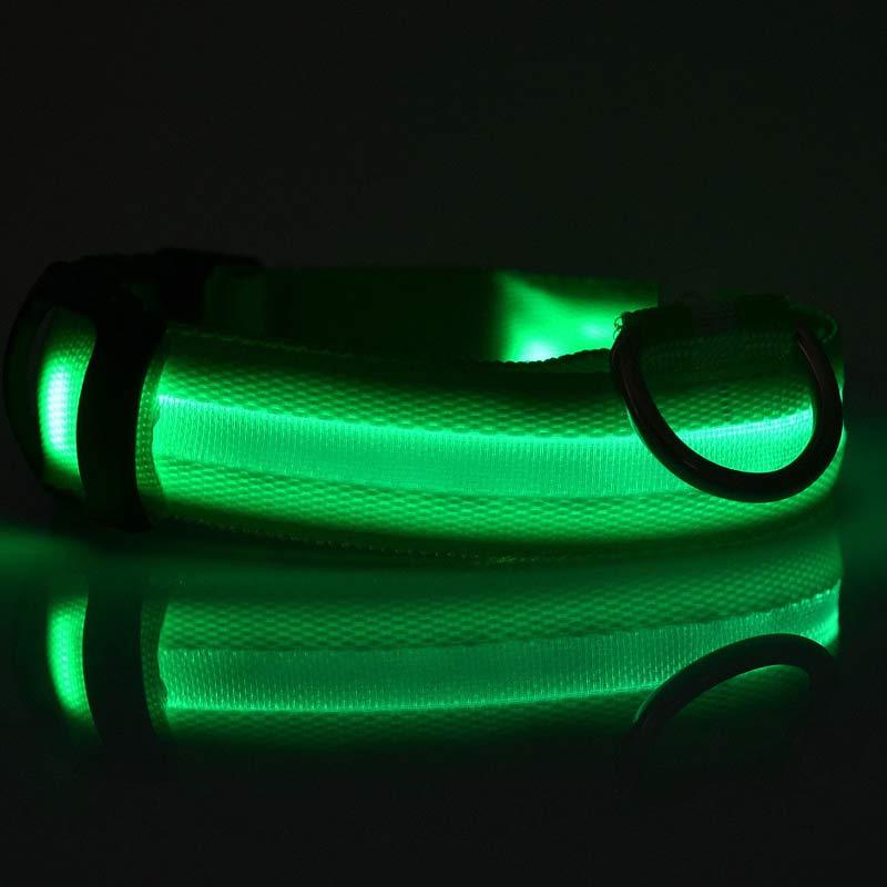 Nylon LED Pet Dog Luminous Collar Night Safety Flashing Glow in Dark Dog Cat Leash Adjustable Pet Supplies - My Store