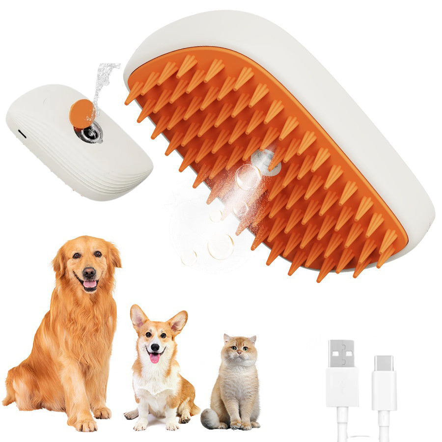 USB Rechargeable Pets Steam Brush Spray Massage Comb Pet Grooming Tools Cat Steam Comb Pet Products - My Store