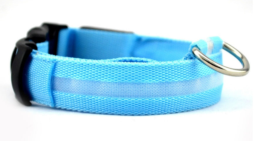 Nylon LED Pet Dog Luminous Collar Night Safety Flashing Glow in Dark Dog Cat Leash Adjustable Pet Supplies - My Store
