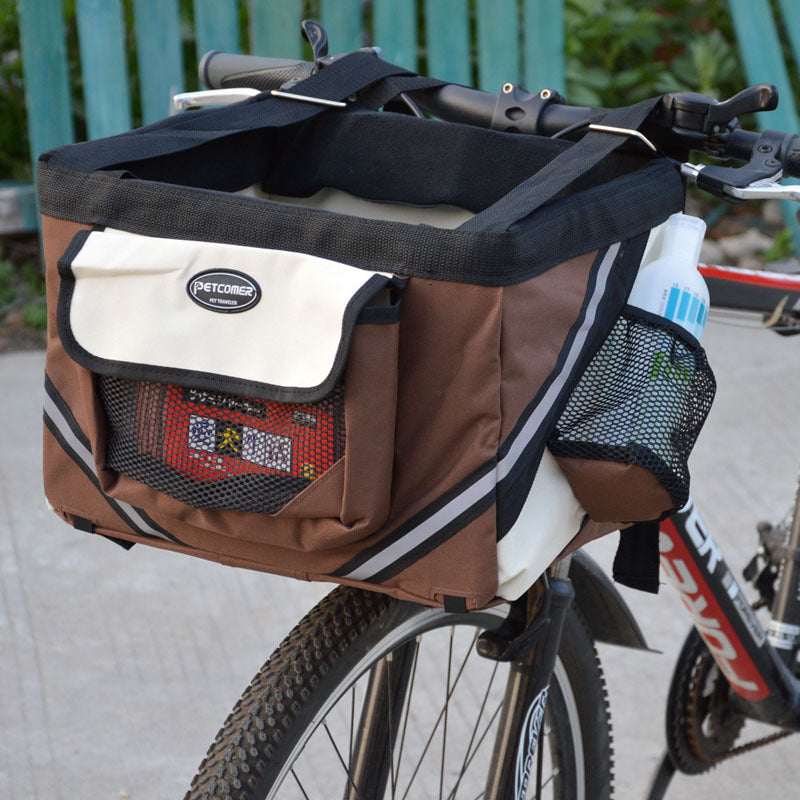 Pet Bicycle Carrier Cat Dog Bicycle Bag Bike Removable Basket Handlebar Front Basket Small Cat Dog Carrier - My Store