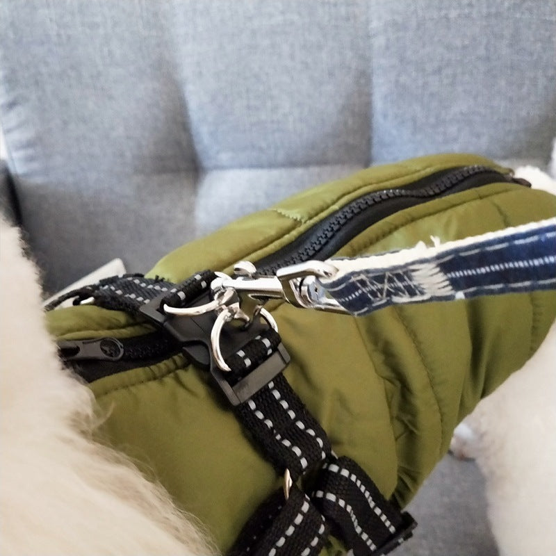 Waterproof Dog Clothes Winter Dog Coat With Harness Warm Pet Clothing Big Dog Jacket Chihuahua Labrador Coat Costume - My Store
