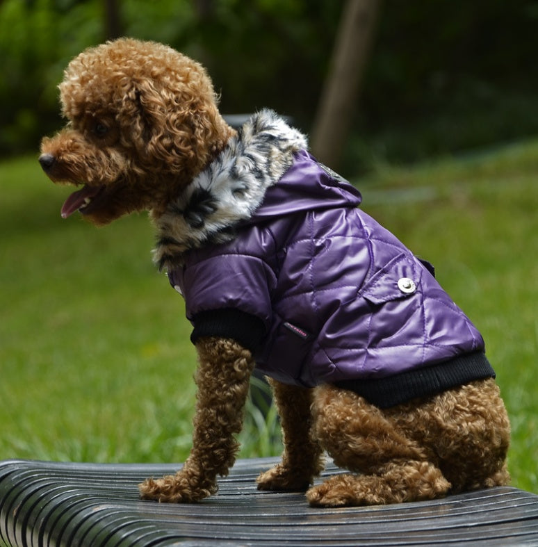 Cross-border pet supplies pet clothes dog clothes autumn and winter fur collar coat pet dog clothing - My Store