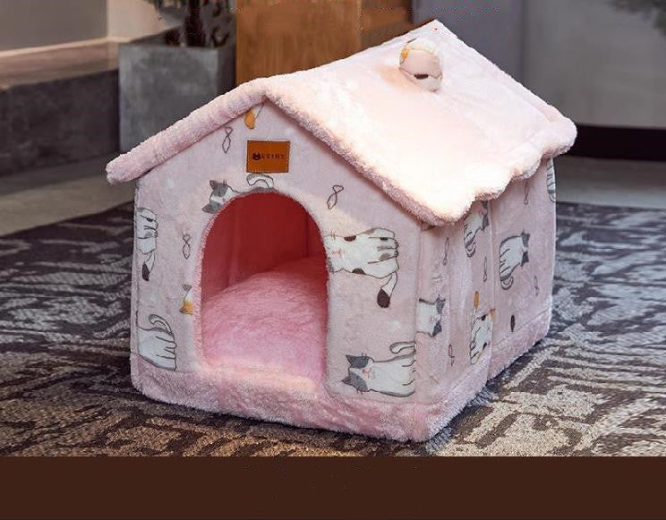 Foldable Dog House Pet Cat Bed Winter Dog Villa Sleep Kennel Removable Nest Warm Enclosed Cave Sofa Pets Supplies - My Store