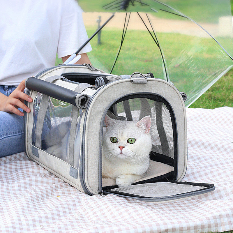 Outdoor Portable Pet Bag Transparent Breathable Foldable Pet Bag - My Store