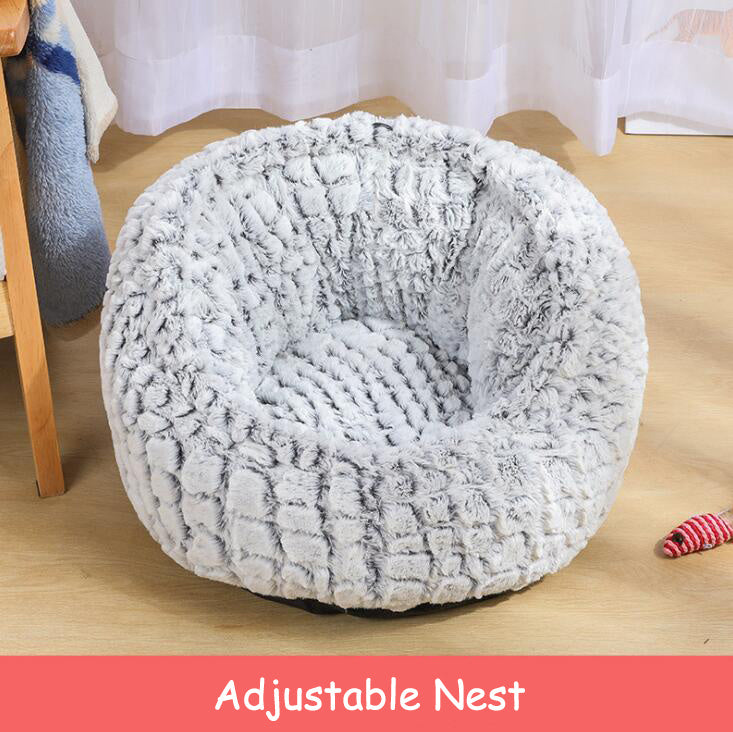 Pet Bed Soft Non-Slip Plush Kennel Round Cat Dog Nest Cushion - My Store