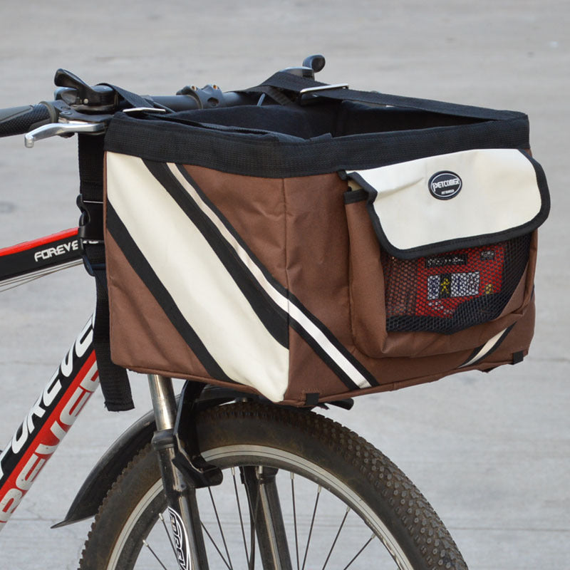 Pet Bicycle Carrier Cat Dog Bicycle Bag Bike Removable Basket Handlebar Front Basket Small Cat Dog Carrier - My Store