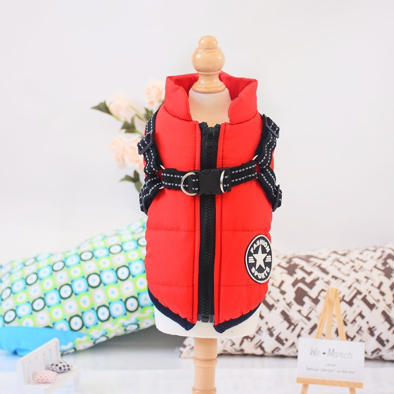 Waterproof Dog Clothes Winter Dog Coat With Harness Warm Pet Clothing Big Dog Jacket Chihuahua Labrador Coat Costume - My Store