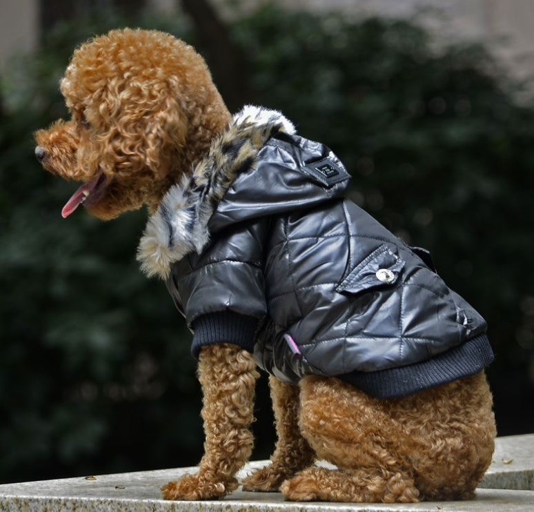 Cross-border pet supplies pet clothes dog clothes autumn and winter fur collar coat pet dog clothing - My Store