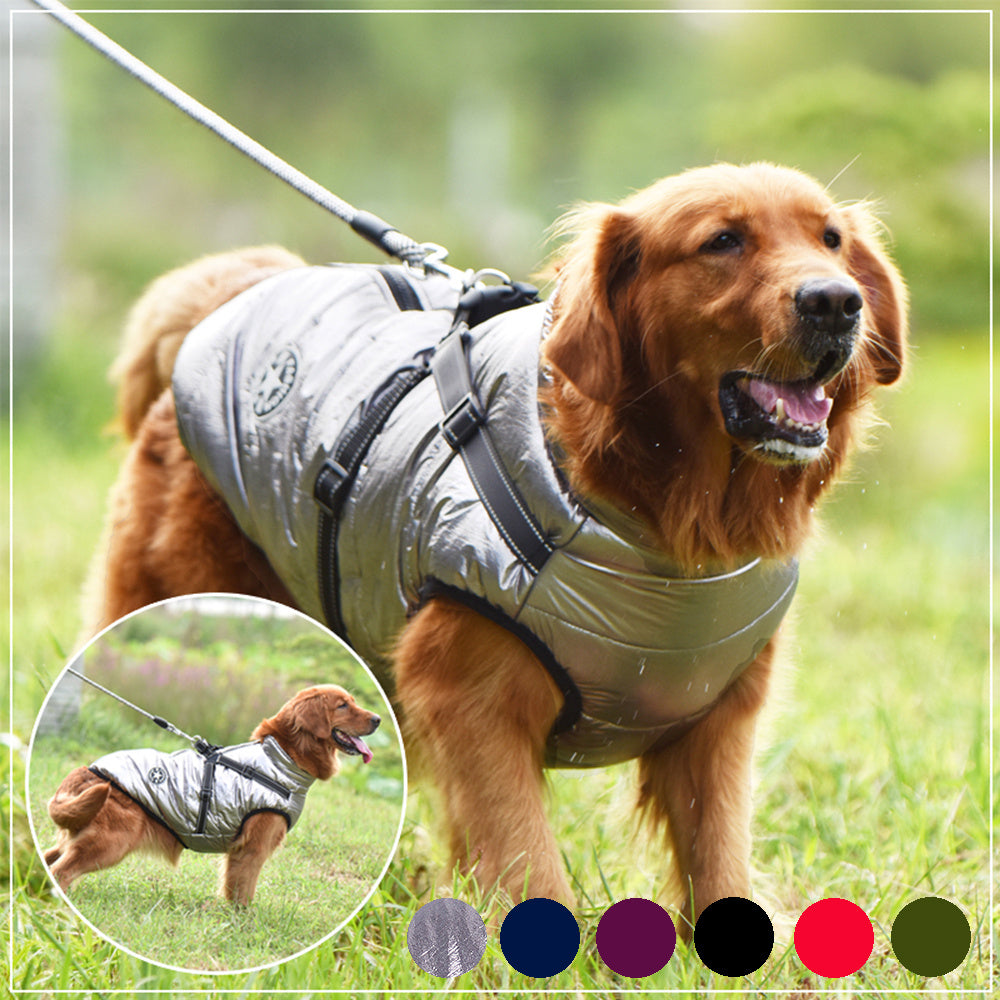 Waterproof Dog Clothes Winter Dog Coat With Harness Warm Pet Clothing Big Dog Jacket Chihuahua Labrador Coat Costume - My Store