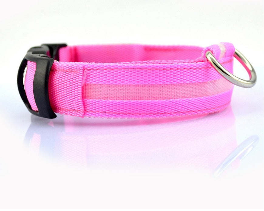 Nylon LED Pet Dog Luminous Collar Night Safety Flashing Glow in Dark Dog Cat Leash Adjustable Pet Supplies - My Store