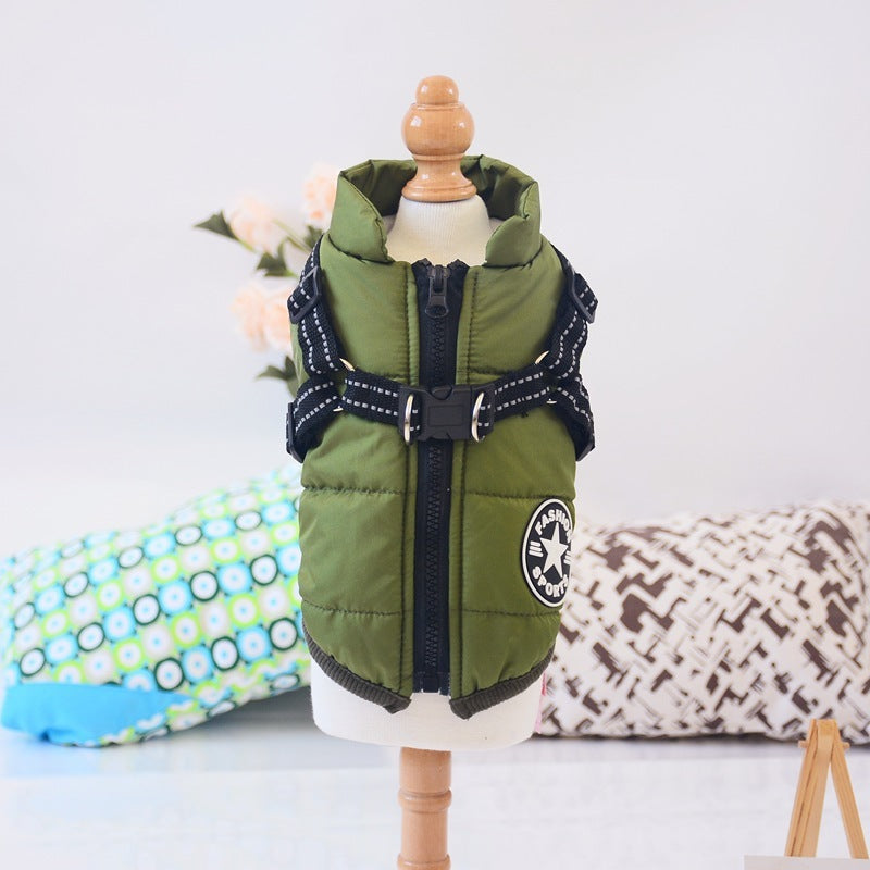 Waterproof Dog Clothes Winter Dog Coat With Harness Warm Pet Clothing Big Dog Jacket Chihuahua Labrador Coat Costume - My Store