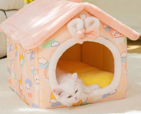 Foldable Dog House Pet Cat Bed Winter Dog Villa Sleep Kennel Removable Nest Warm Enclosed Cave Sofa Pets Supplies - My Store