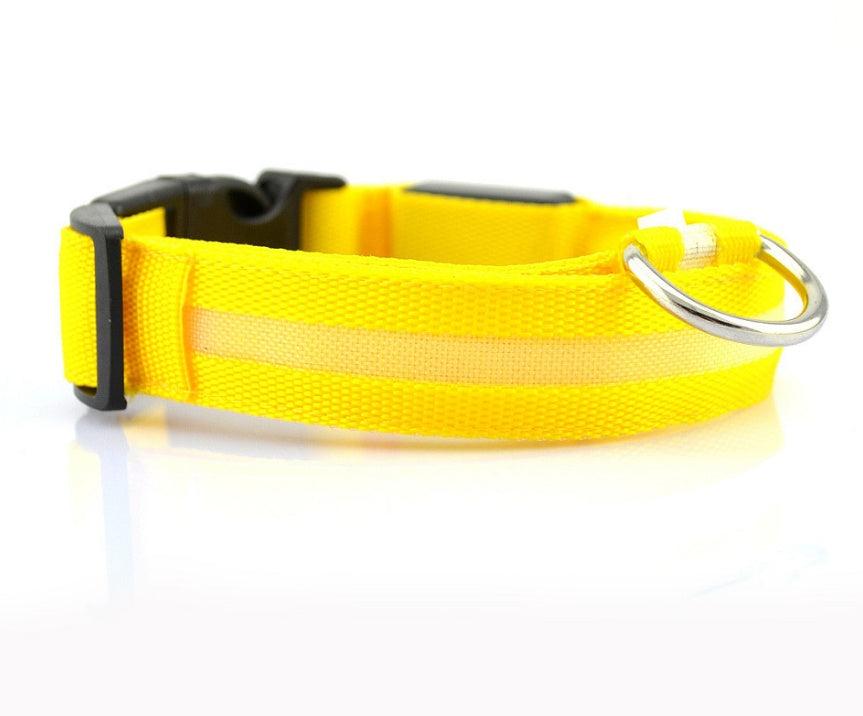 Nylon LED Pet Dog Luminous Collar Night Safety Flashing Glow in Dark Dog Cat Leash Adjustable Pet Supplies - My Store