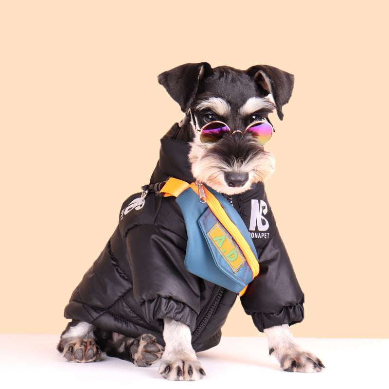 Fashion Dog Cotton Clothes Pet Reflective Autumn And Winter Warm Trendy Brand Jacket - My Store