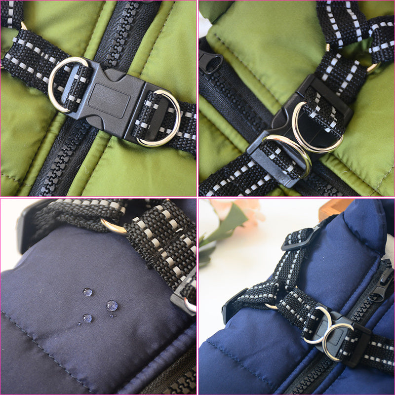 Waterproof Dog Clothes Winter Dog Coat With Harness Warm Pet Clothing Big Dog Jacket Chihuahua Labrador Coat Costume - My Store