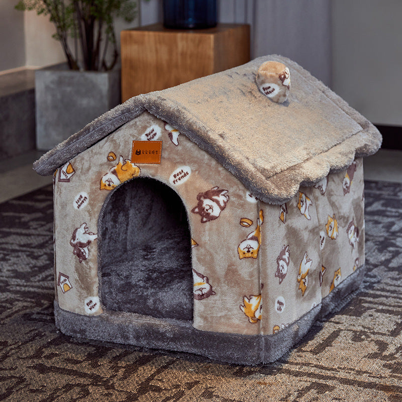 Foldable Dog House Pet Cat Bed Winter Dog Villa Sleep Kennel Removable Nest Warm Enclosed Cave Sofa Pets Supplies - My Store