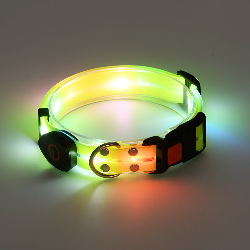 LED Luminous Collar Rechargeable Pet Collar Nylon Tow Rope - My Store