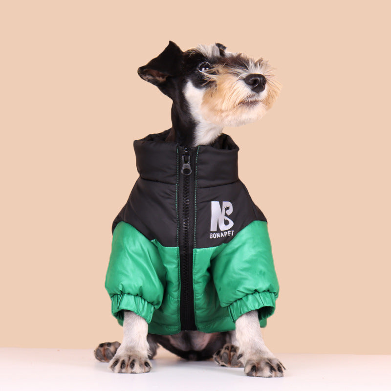Fashion Dog Cotton Clothes Pet Reflective Autumn And Winter Warm Trendy Brand Jacket - My Store