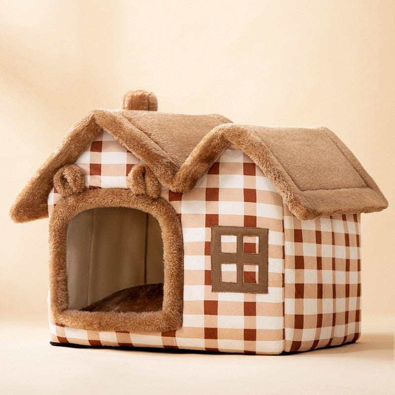 Foldable Dog House Pet Cat Bed Winter Dog Villa Sleep Kennel Removable Nest Warm Enclosed Cave Sofa Pets Supplies - My Store