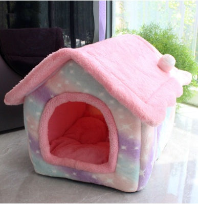 Foldable Dog House Pet Cat Bed Winter Dog Villa Sleep Kennel Removable Nest Warm Enclosed Cave Sofa Pets Supplies - My Store