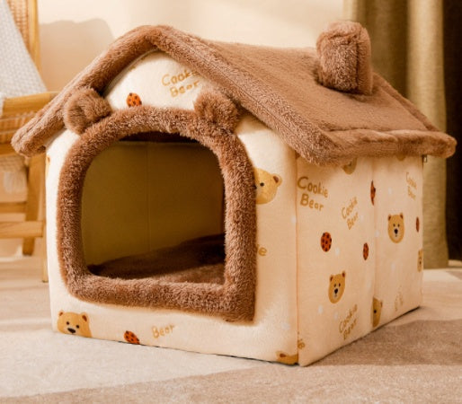 Foldable Dog House Pet Cat Bed Winter Dog Villa Sleep Kennel Removable Nest Warm Enclosed Cave Sofa Pets Supplies - My Store