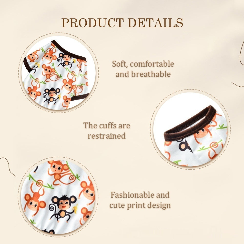 Four-legged Pet Clothing Cute Printed Pet Clothes - My Store