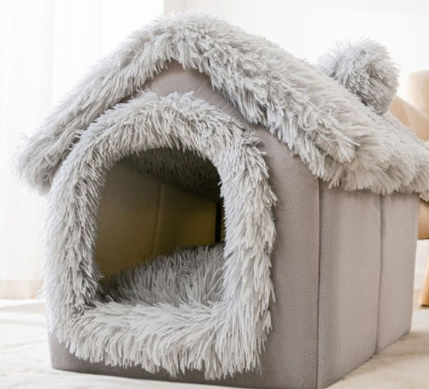 Foldable Dog House Pet Cat Bed Winter Dog Villa Sleep Kennel Removable Nest Warm Enclosed Cave Sofa Pets Supplies - My Store