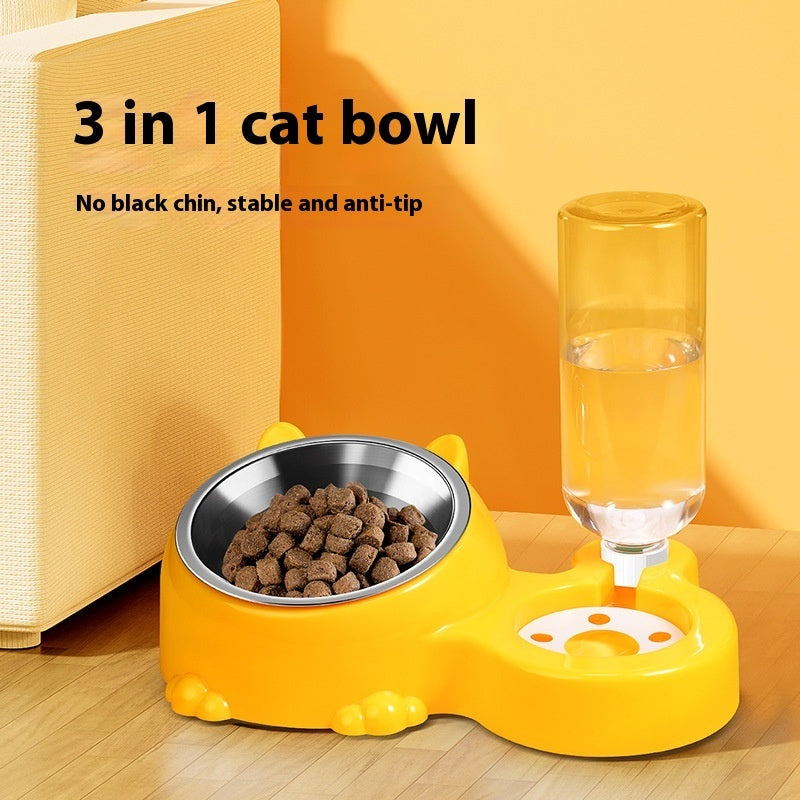 Cat Bowl Automatic Water Dispenser Kitten Puppy Food Basin Rice Bowl - My Store