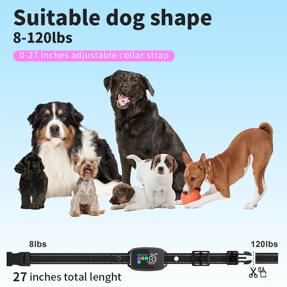 Smart Automatic Anti Barking Dog Collar Rechargeable Bark Stopper Stop Barking HD Digital Display IP67 Waterproof Collar For Dogs Pet Products - My Store