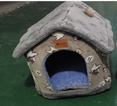 Foldable Dog House Pet Cat Bed Winter Dog Villa Sleep Kennel Removable Nest Warm Enclosed Cave Sofa Pets Supplies - My Store
