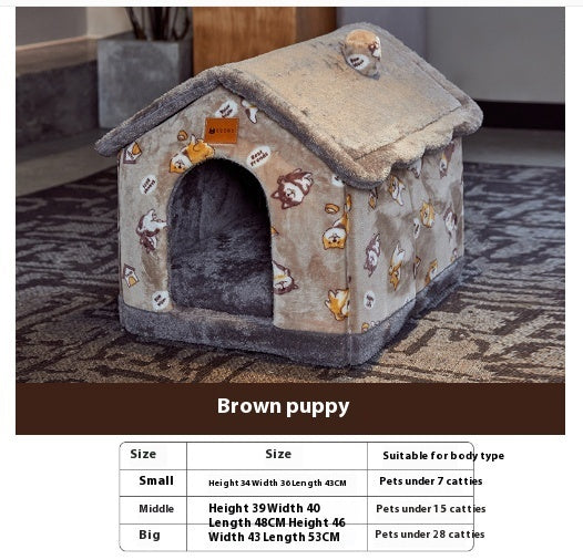 Foldable Dog House Pet Cat Bed Winter Dog Villa Sleep Kennel Removable Nest Warm Enclosed Cave Sofa Pets Supplies - My Store